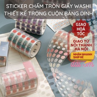 Cuộn dài 3m Sticker Hình Dán Trang Trí Sổ Lưu Niệm Họa Tiết Chấm Bi ST18