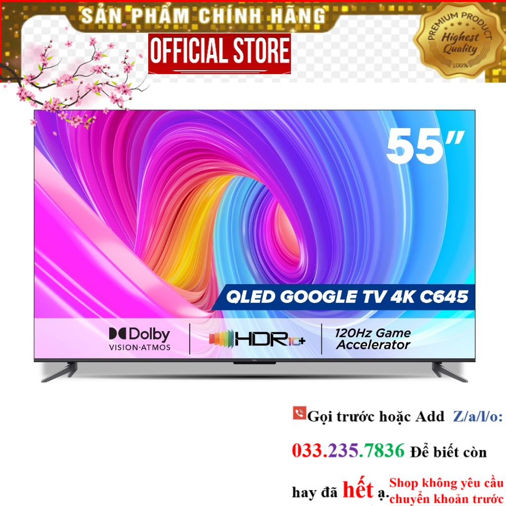 SALE> QLED TV TCL 4K UHD - Tivi 55'' - 55C645 - Tivi 55 inch - Tivi cao cấp <