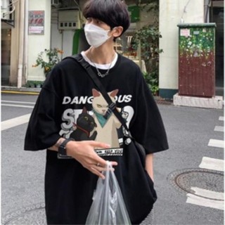2024 [ Rẻ vô địch ]có size lớn M-8xl Áo thun unisex nam nữ form rộng tay lỡ phông In Hình Chú Mèo Thời Trang Mùa Hè Cho Cặp Đôi