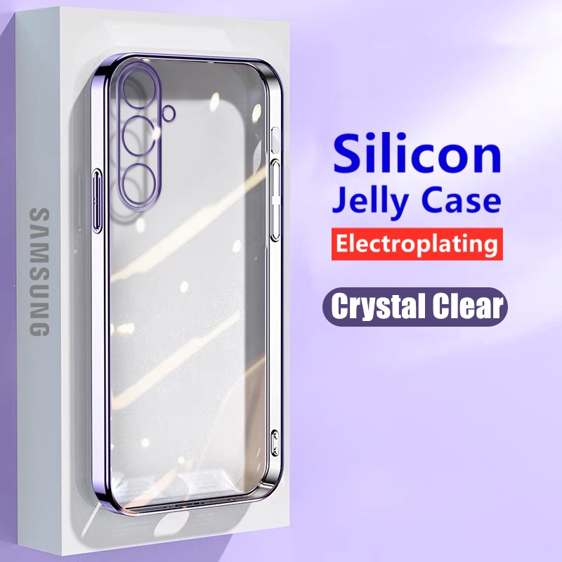 Ốp Điện Thoại Silicon Mềm Trong Suốt Mạ Viền Cho Samsung Galaxy A34 5G 6.6 inch SM-A346B A346E A346M