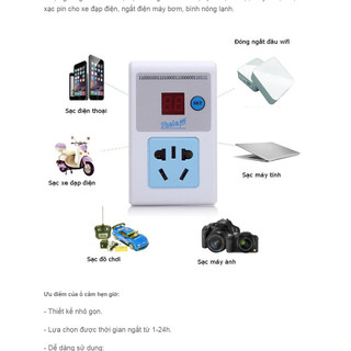 Ổ cắm hẹn giờ 1-24h (Trắng)
