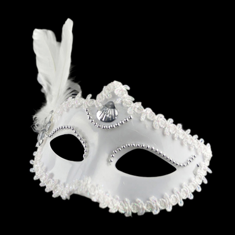 Mặt Nạ Lông Vũ Trắng Đen Hóa Trang halloween