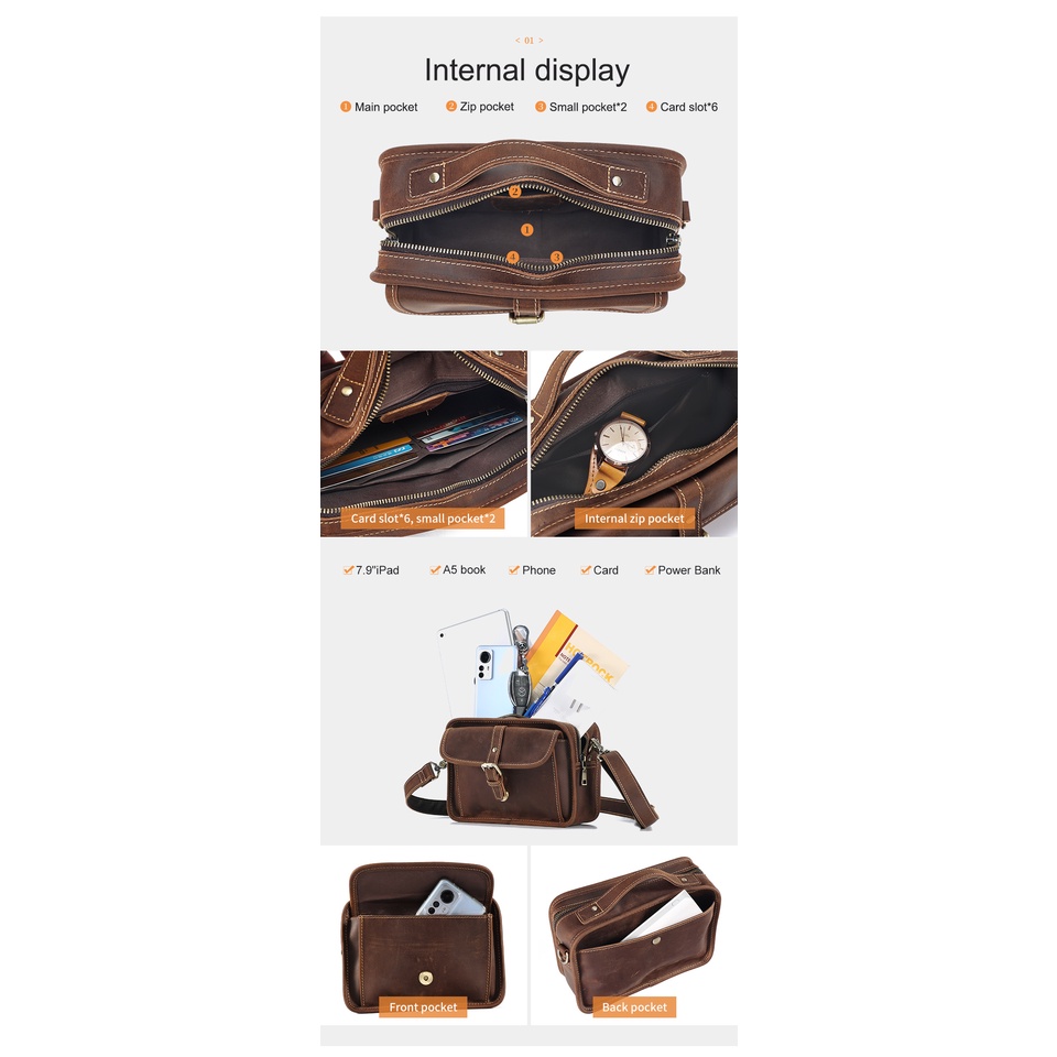 Túi Da Đeo Chéo Thời Trang Dành Cho Nam