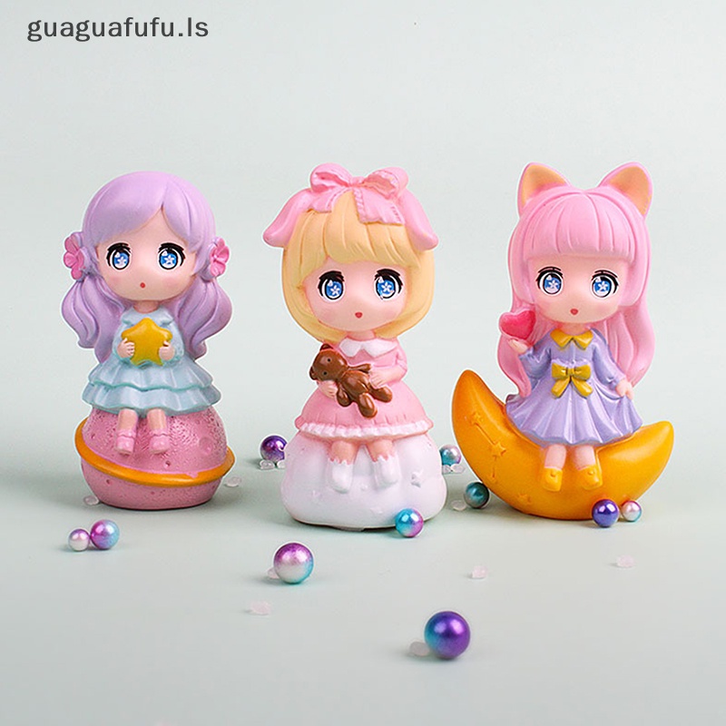 Guaguafu Tượng Nhựa resin Mini Hình Cô Gái Dễ Thương Trang Trí Nhà Cửa ls