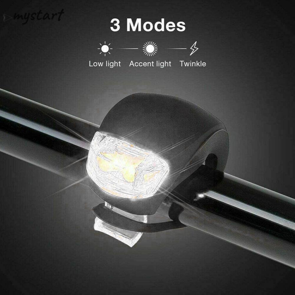 Bộ 2 Đèn Pha silicone 3 Chế Độ Sáng Cho Xe Đạp