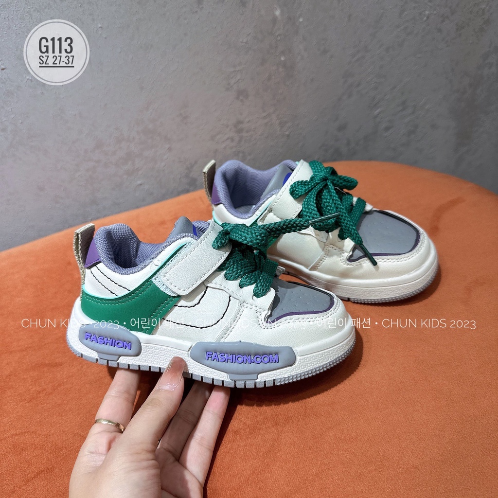 G113 - GIÀY sneaker phối da mix màu FASSHION đẳng cấp cho Bé