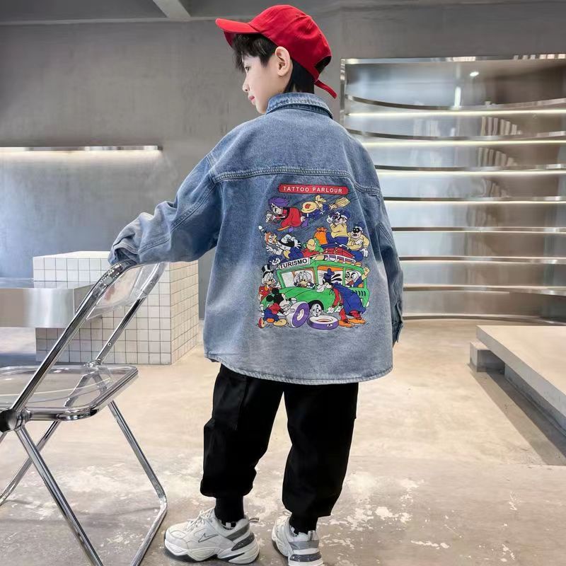 Áo Khoác denim Mỏng Thời Trang Xuân Thu Cho Bé Trai