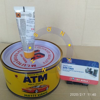 Bộ bả matit atm vàng 1kg