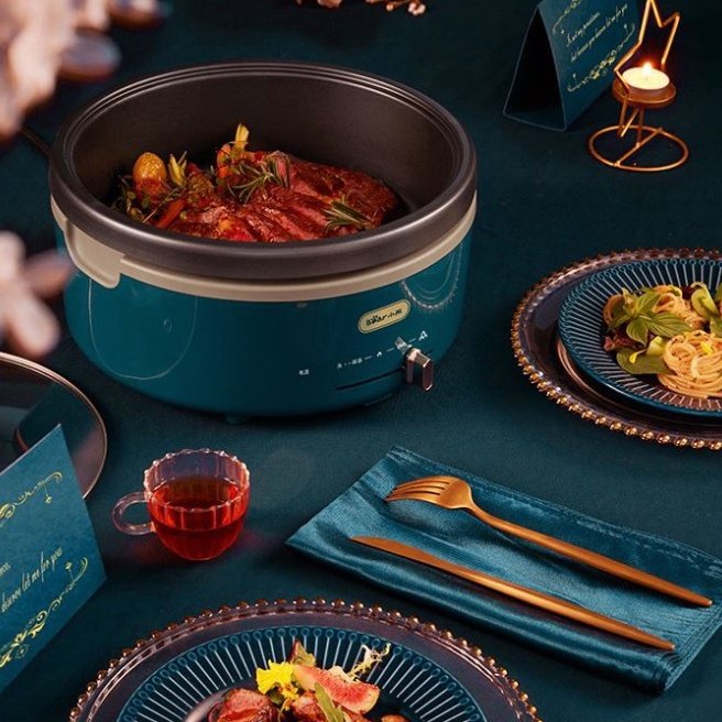 Nồi Lẩu Bear ⚡ CHÍNH HÃNG ⚡ Bếp Lẩu Chiên Xào Đa Năng Dung Tích 4L Model DHG-P40C1-Bảo Hành 12 Tháng