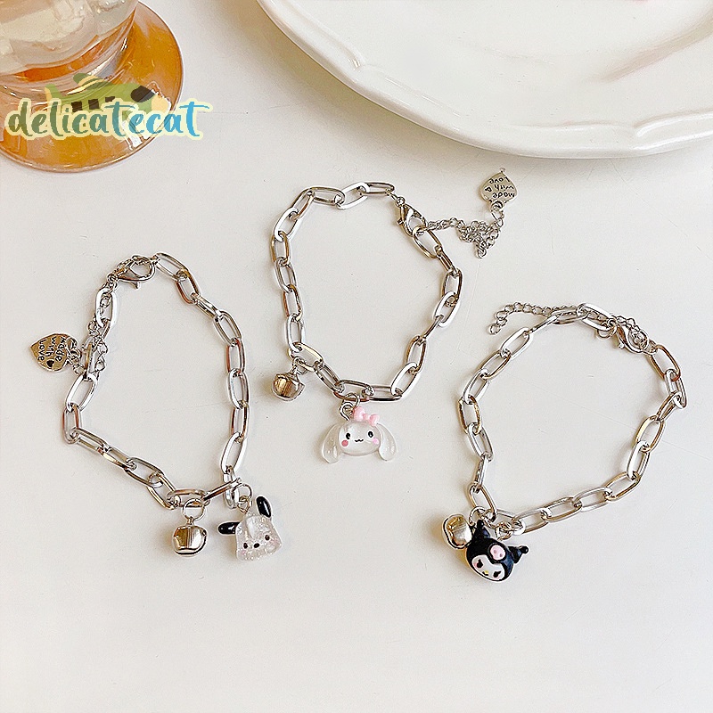 Vòng Tay Hoạt Hình Có Chuông sanrio kawaii cinnamoroll Có Thể Điều Chỉnh Làm Quà Tặng Kỳ Nghỉ Mật Ong Cho Cặp Đôi boudoir