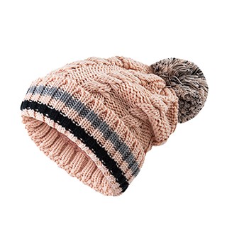 Mũ Len beanie Họa Tiết Sọc Ngang Thời Trang Cho Nữ