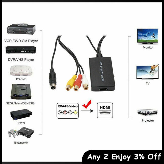 Bộ Chuyển Đổi av Sang hdmi 720p @ 60hz Cho hdtv dvd