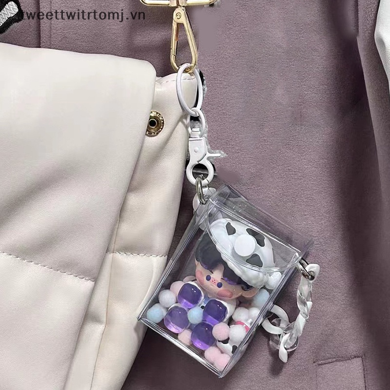 Túi Đựng Tiền Xu / Chìa Khóa / Son Môi mini Trong Suốt Hình Búp Bê tomj