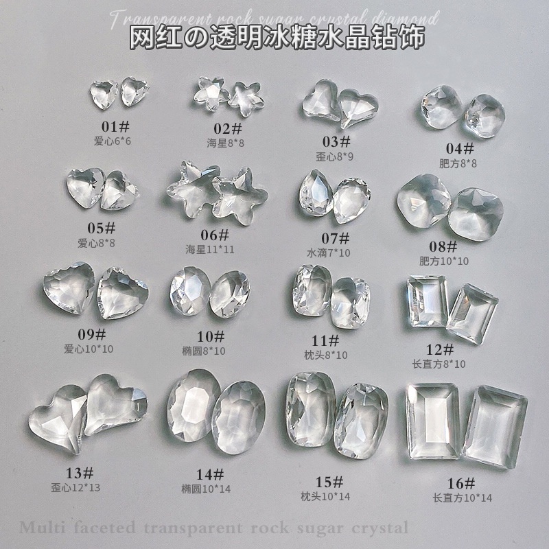 Trong Suốt Phụ Kiện Đá Trang Trí Móng Tay / Móng Tay Hình Trái Tim / Bướm / Giọt Nước Phân Bón