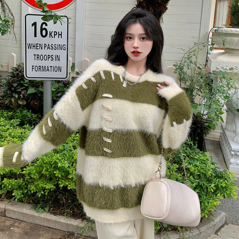 Áo Len Dài Tay Cổ Tròn Thiết Kế Mới Thời Trang Dành Cho Mùa Thu Đông