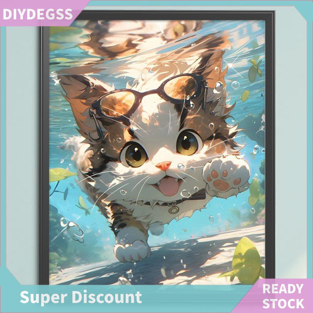 Tranh Thêu Chữ Thập Diy Hình Mèo Bằng cotton Thân Thiện Với Môi Trường 11ct 40x50cm