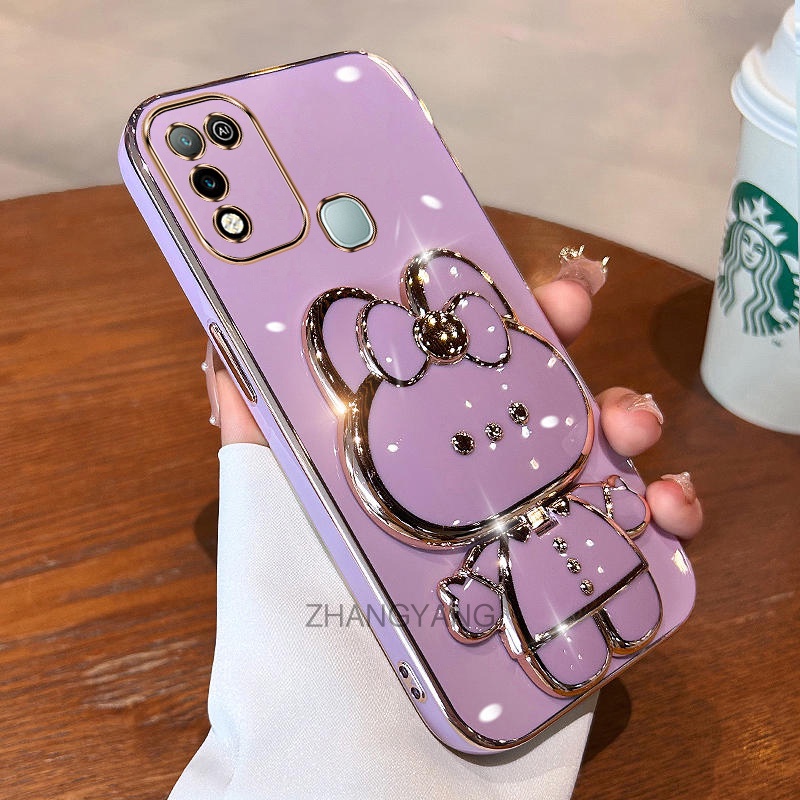 ốp lưng infinix hot 10 play hot 11 play Ốp Điện Thoại TPU Silicon Mềm Mạ Điện Gắn Gương Trang Điểm H