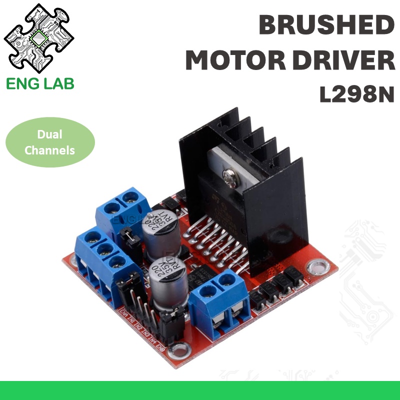 ENGLAB★Bộ điều khiển động cơ không chổi than L298N Mô-đun điều khiển động cơ bước DC Double H Bridge