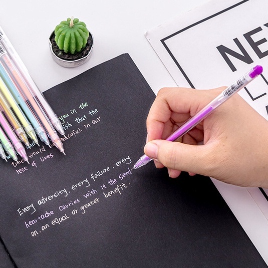 Bút viết calligraphy ngòi 0.5mm nhiều màu dễ thương Bút Nước Nhiều Màu Sắc Sáng Tạo--Giuseppe123