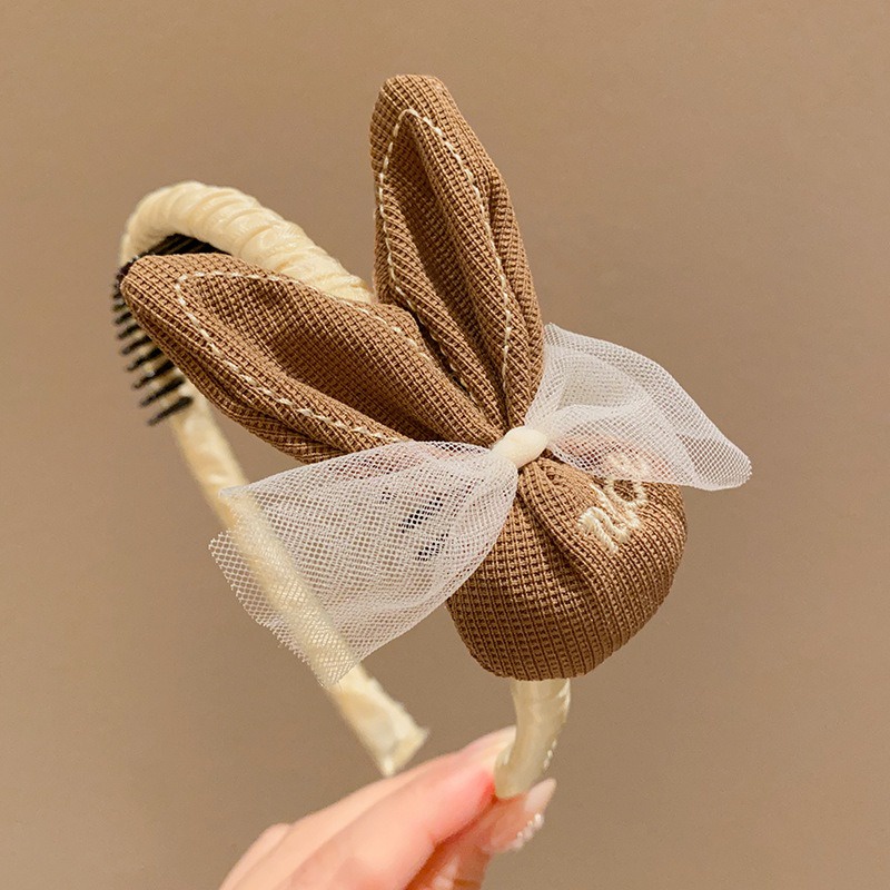 Băng Đô Cài Tóc Màu Cà Phê Sữa Xinh Xắn Cho Bé Gái