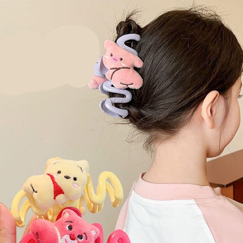 Leota Kẹp Tóc Vải Nỉ Hình Thú Hoạt Hình / Cá Mập / Dâu Tây / Cá Mập Thủ Công Cá Tính Cho Bé