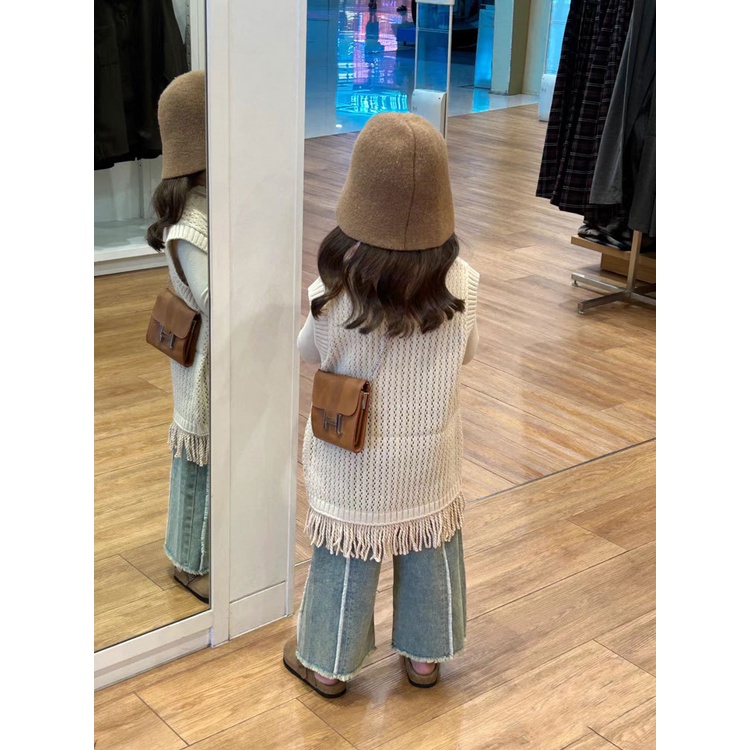 Set Áo Kiểu Không Tay + Áo Sơ Mi + Quần Jean Dài Thời Trang Mùa Thu Phong Cách Hàn Quốc Cho Bé Gái