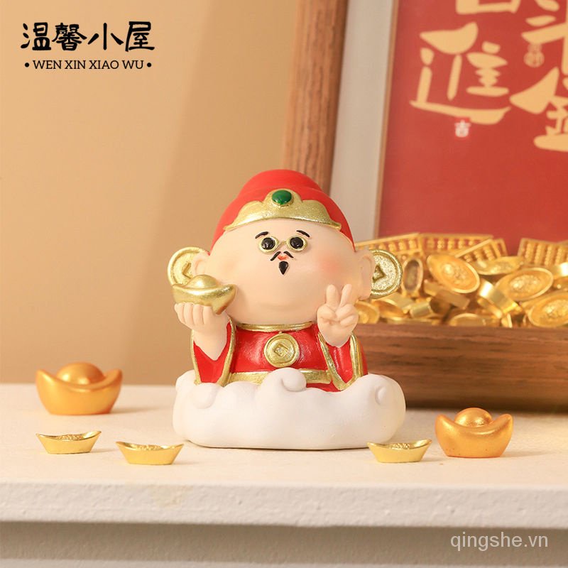 Tượng Phật Ngồi Đài Sen May Mắn Để Bàn Trang Trí Văn Phòng Dễ Thương