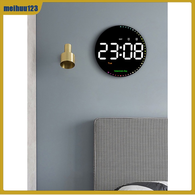 Mei Đồng Hồ led Tròn Kỹ Thuật Số 10-inch 10 Cấp Độ Sáng Cho Phòng Khách