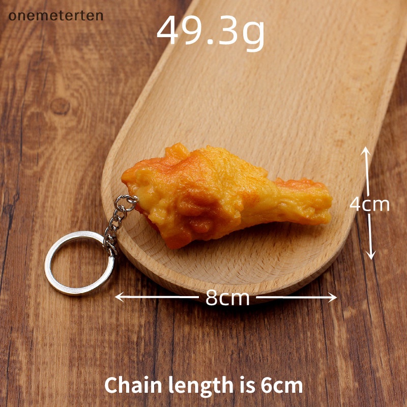 Rten Móc Khóa mini Hình Đùi Gà / Thức Ăn Sáng Tạo Có Móc Khóa