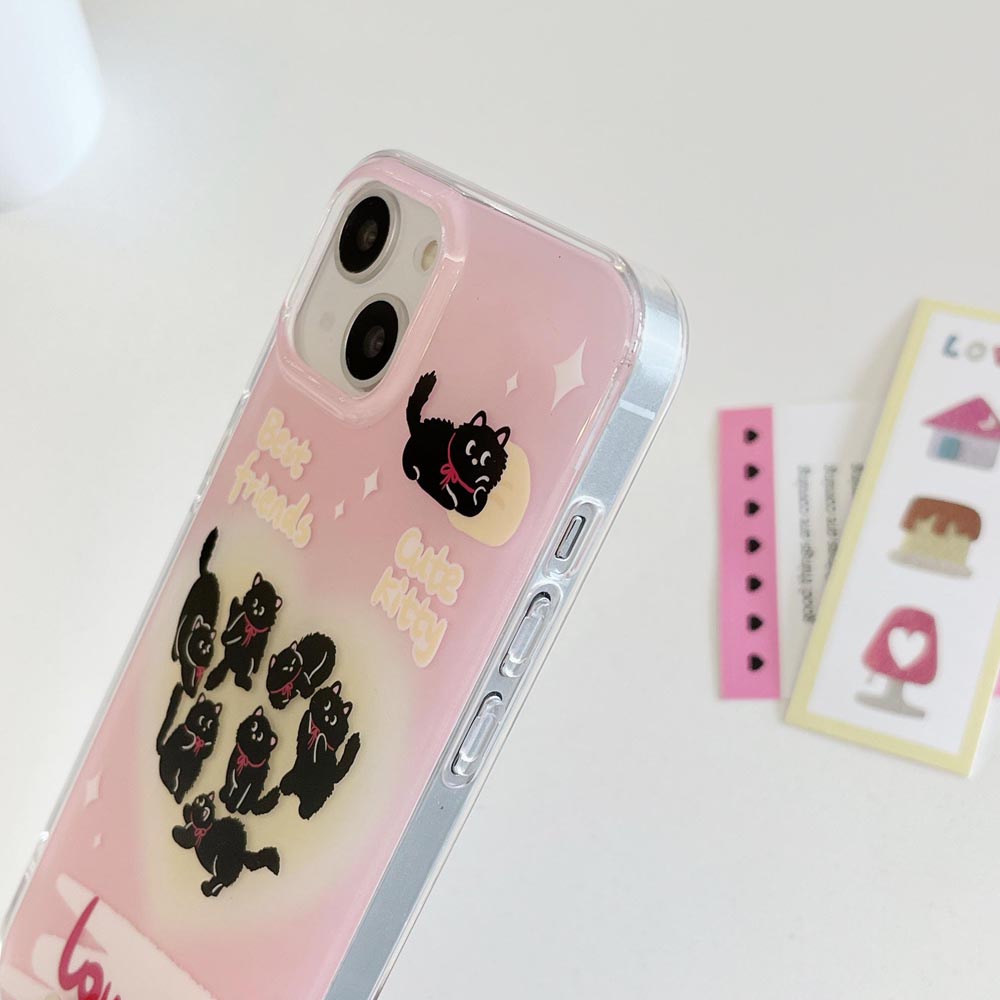 Ốp Điện Thoại Cứng Hình Mèo Đen Cho iphone 11 12 12pro 12promax 13 13pro 13promax 14 14pro 14promax