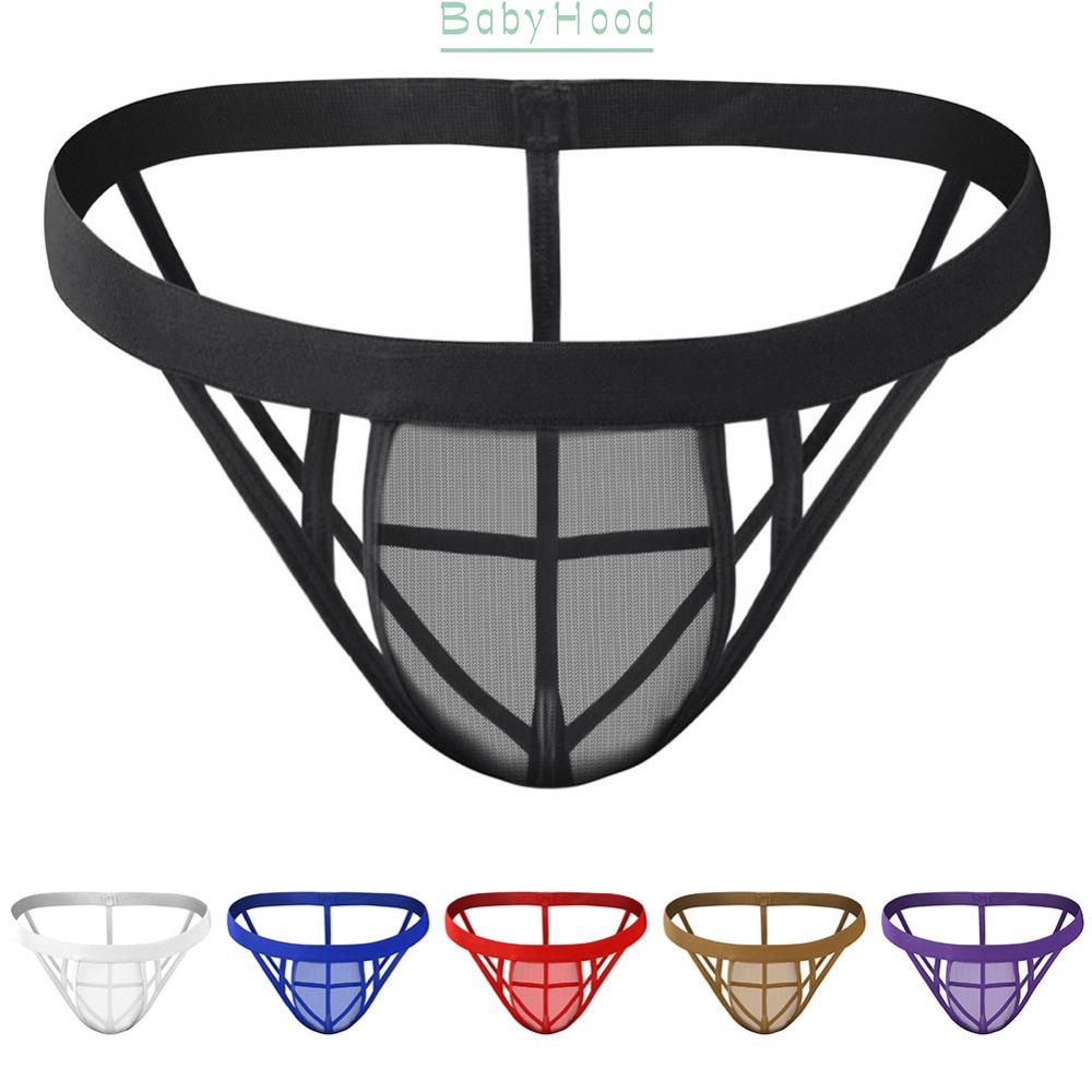 Sexy Mens Lingerie Mesh See Through Jockstrap Underwear G-string Thong Briefs#BBHOOD