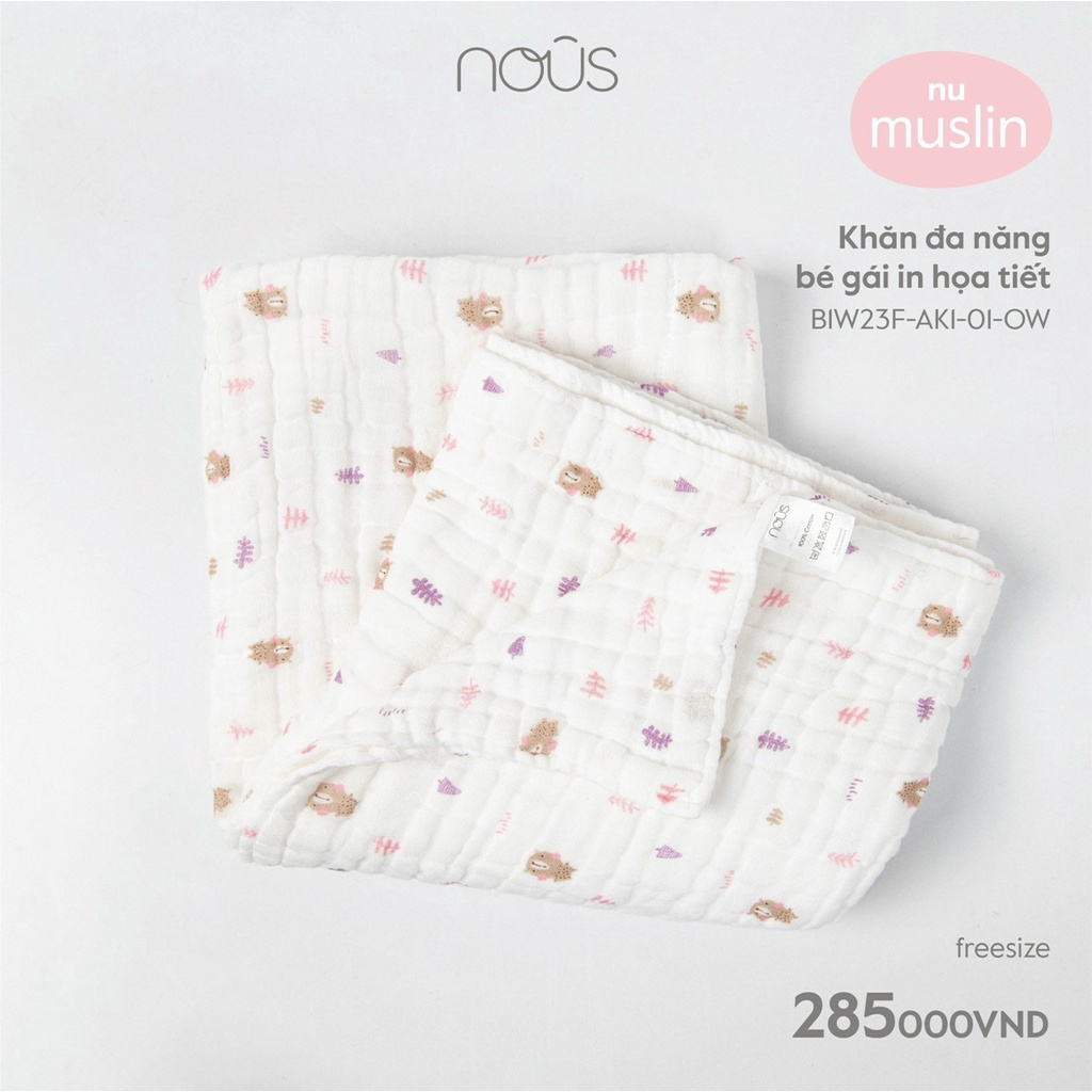 Khăn tắm, khăn đa năng 6 lớp cho bé - Muslin mềm mại, kích thước 110x110cm