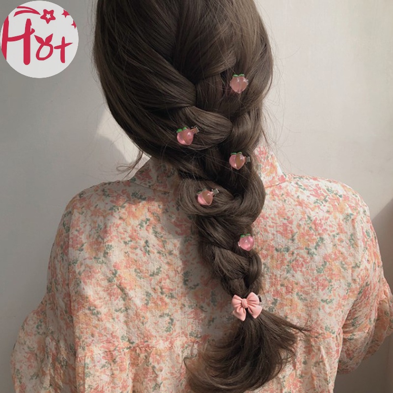 1 Kẹp Tóc Hình Hoa Hồng / Bướm / Đào Dễ Thương Cho Nữ