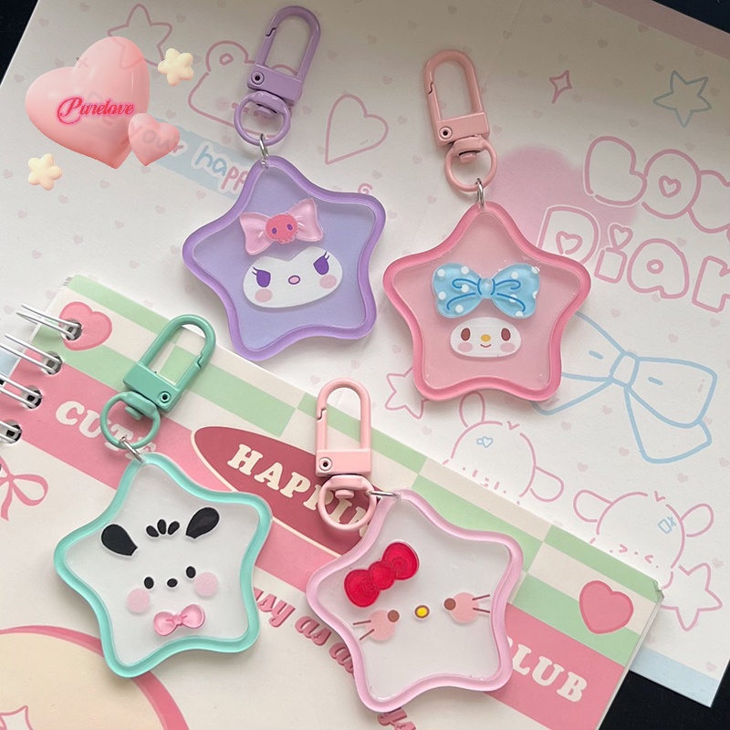 Móc Khóa Hình sanrio Và Ngôi Sao Bằng acrylic Xinh Xắn Mới
