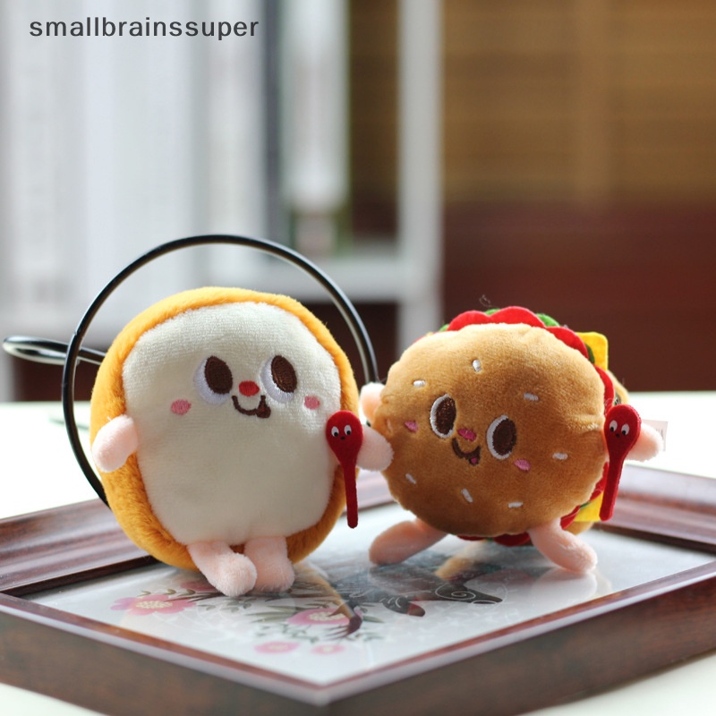 Smallbrainssuper Móc Chìa Khóa Xe Hơi / Túi Xách Hình Bánh Mì / Khoai Tây Chiên / Hamburger Nhồi Bông Sáng Tạo Dùng Làm Quà Tặng Cho Bạn