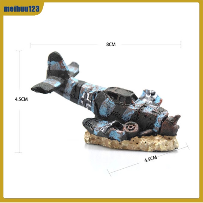 Mei Phụ Kiện Trang Trí Bể Cá Mô Phỏng Máy Bay Bằng Nhựa resin