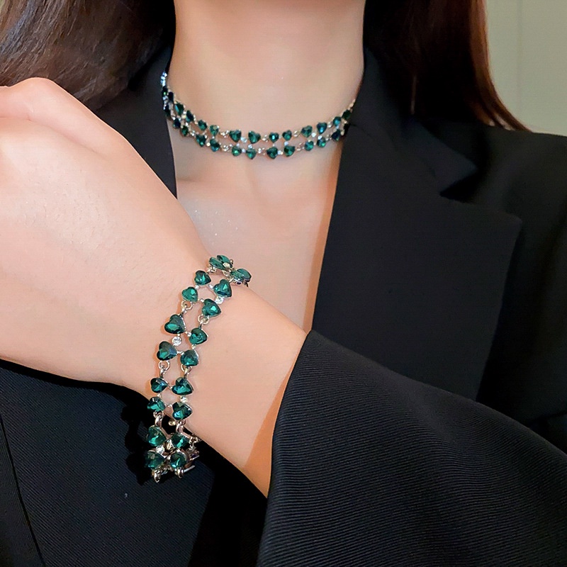 Vòng Cổ Kim Cương Hình Trái Tim Thời Trang Cho Nữ