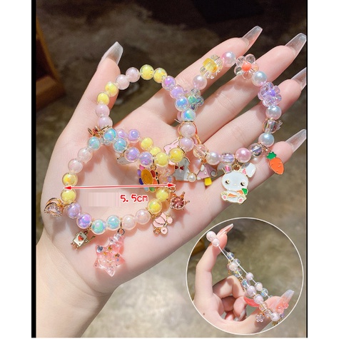 Vòng tay hình hoạt hình ELSA, Bạch Tuyết, Nàng Tiên Cá, Ngựa Pony cho bé gái, vòng tay hợp kim đính đá nhiều mẫu