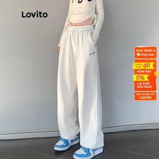 Quần LOVITO dây rút có túi màu trơn thường ngày dành cho nữ LNA02119