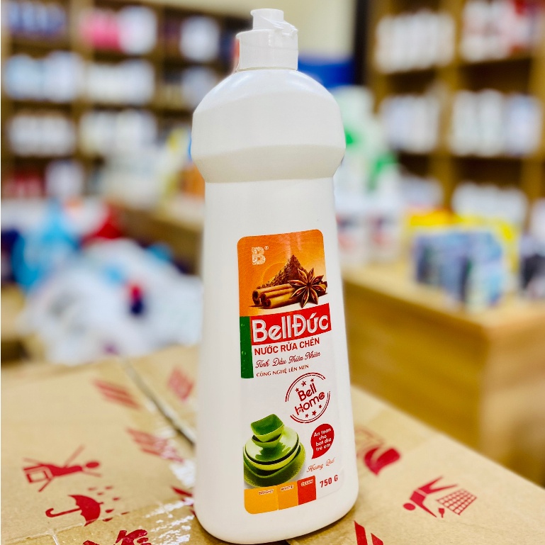 Nước Rửa Chén Bell Home Hương Chanh Quế 750G - Nước Rửa Bát Công Nghệ Sinh Học Thân Thiện Với Da Tay Và Môi Trường