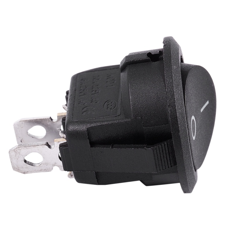 Set 5 Công Tắc on / off Hình Tròn ac 6a / 250v 10a / 125v Màu Đen