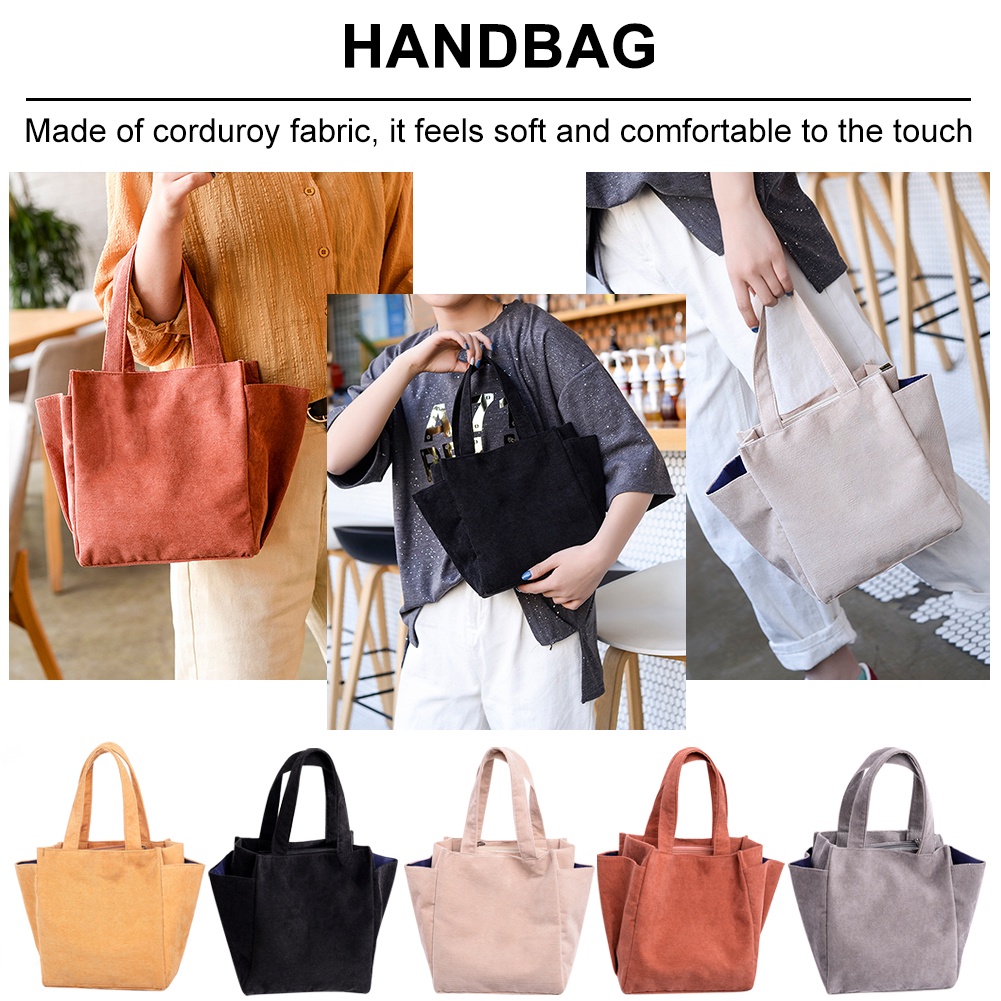 Túi tote Xách Tay Sức Chứa Lớn Bằng Vải Nhung Có Túi Có Thể Điều Chỉnh Được Đa Năng Cho Nữ