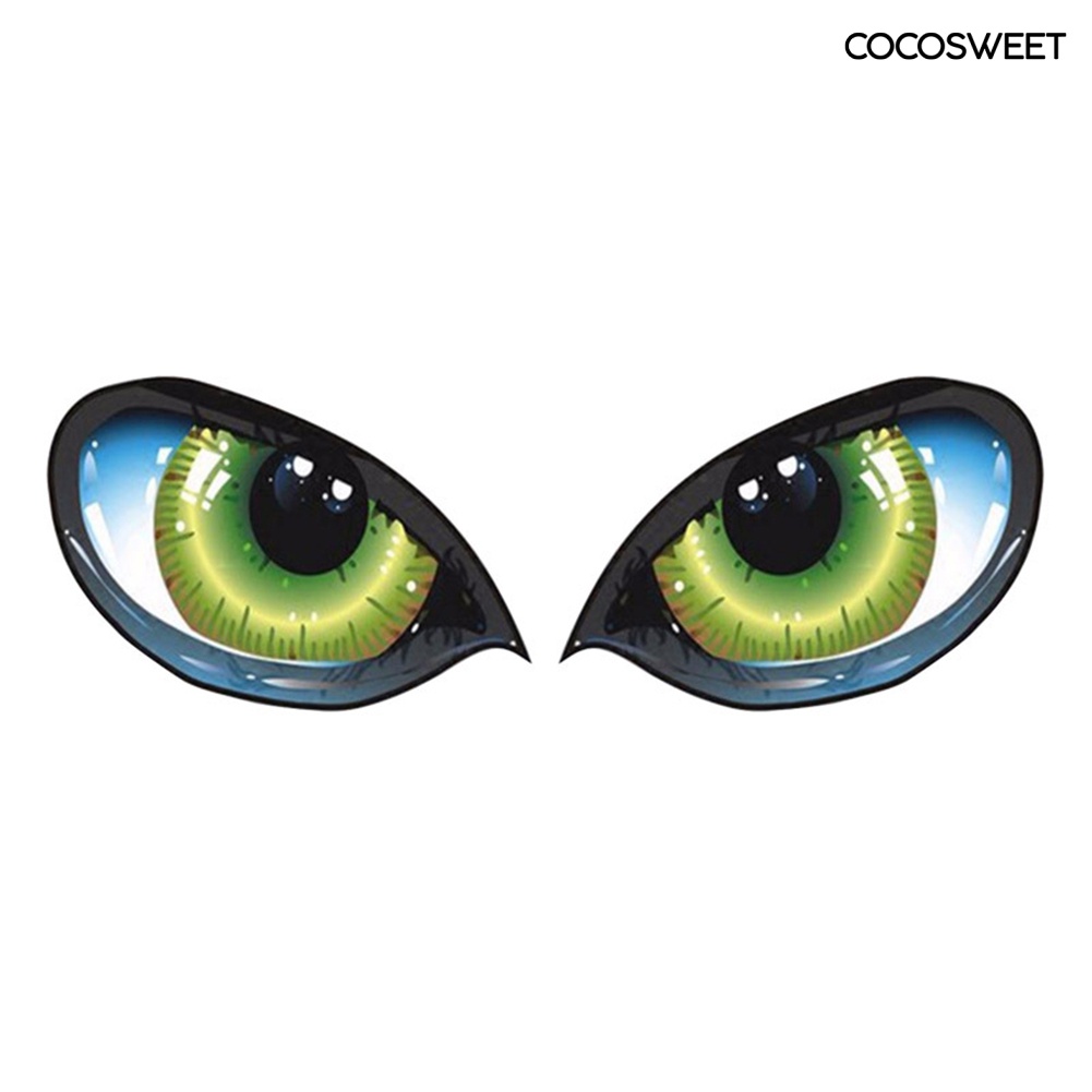 1 Cặp Miếng Dán Phản Quang Tự Dính Hình Đôi Mắt Trang Trí Gương Chiếu Hậu Xe Hơi