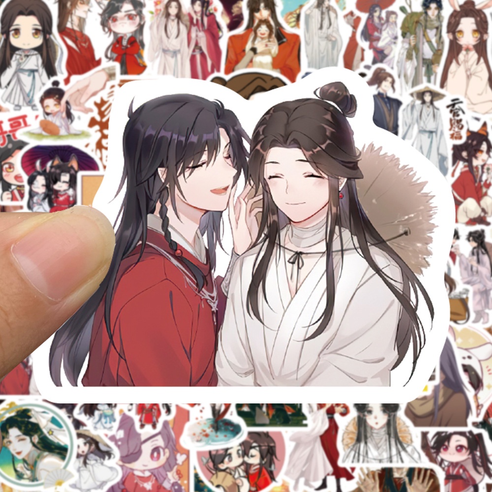 Bộ 65 Miếng Dán Trang Trí Mũ Bảo Hiểm / Bút Chì In Hình anime heaven Official 'S blessing graffiti