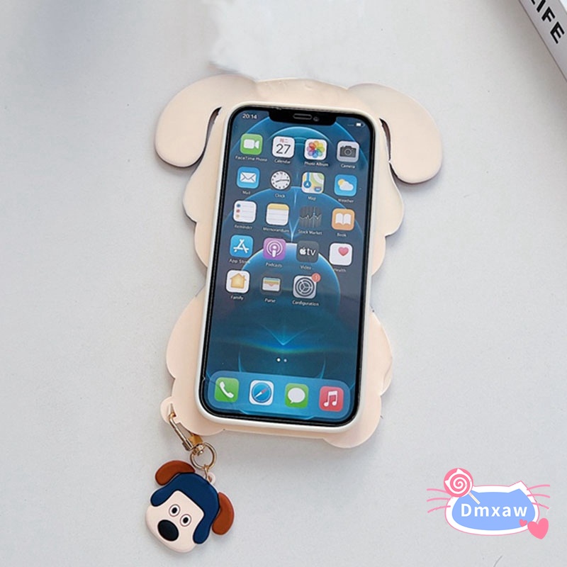 Ôp Điện Thoại Silicon Dẻo Hình Chú Chó + Mặt Dây Đeo Cho iphone 15 pro max 14 13 12 11 pro max 14 plus 6 7 8 6s plus Ốp