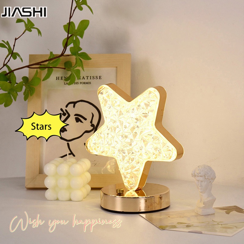 JIASHI Đèn Bàn Pha Lê Trang Trí Tối Giản Hiện Đại Phòng Ngủ Đèn Ngủ Quà Tặng Sinh Nhật Đèn Ngủ