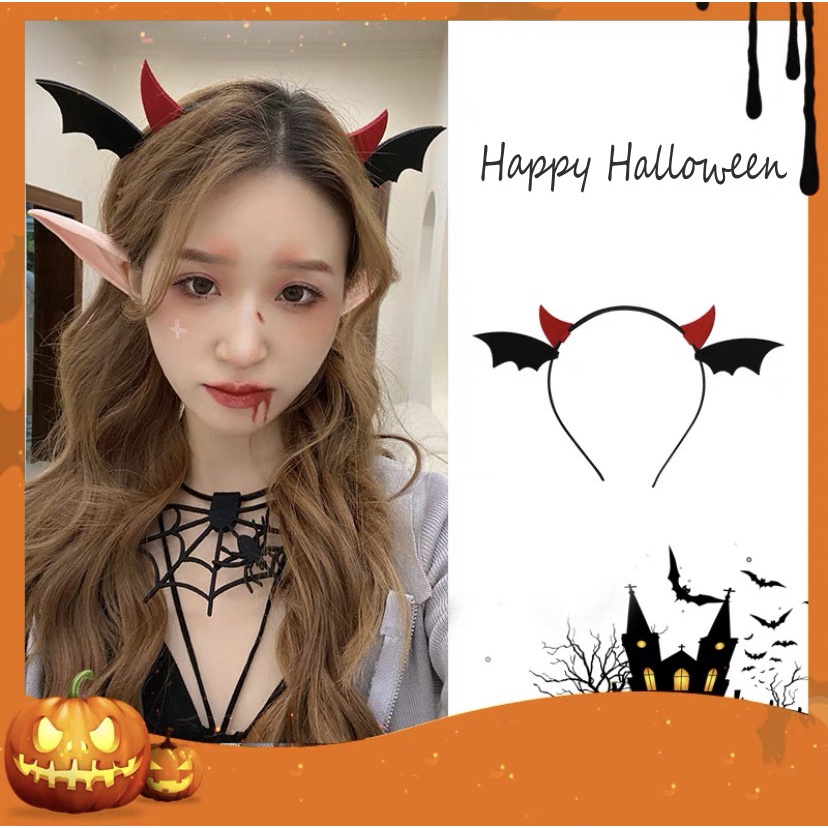 Băng Đô Cài Tóc Có Mặt Nạ Hóa Trang halloween Dễ Thương Cho Nữ