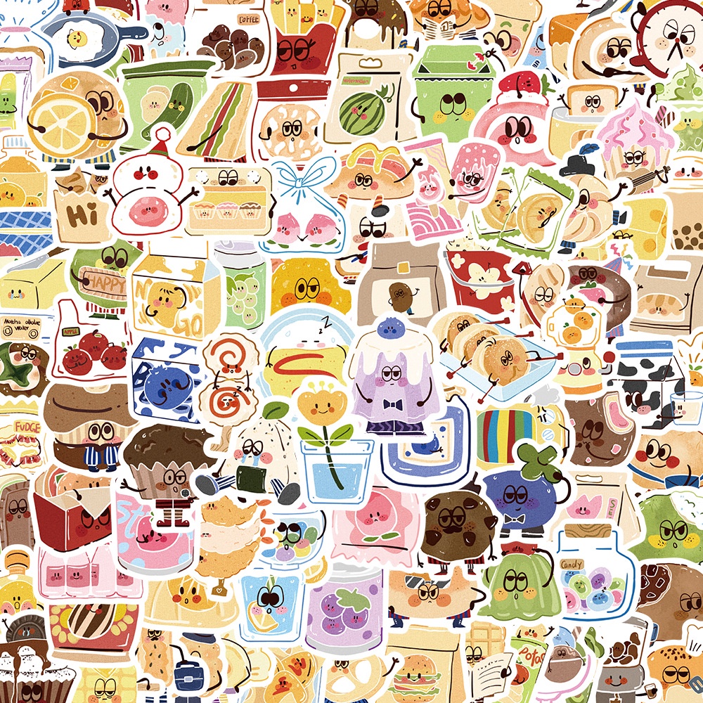 Bộ 100 Miếng Dán Trang Trí Mũ Bảo Hiểm / Bút Chì Chống Thấm Nước Họa Tiết graffiti Dễ Thương