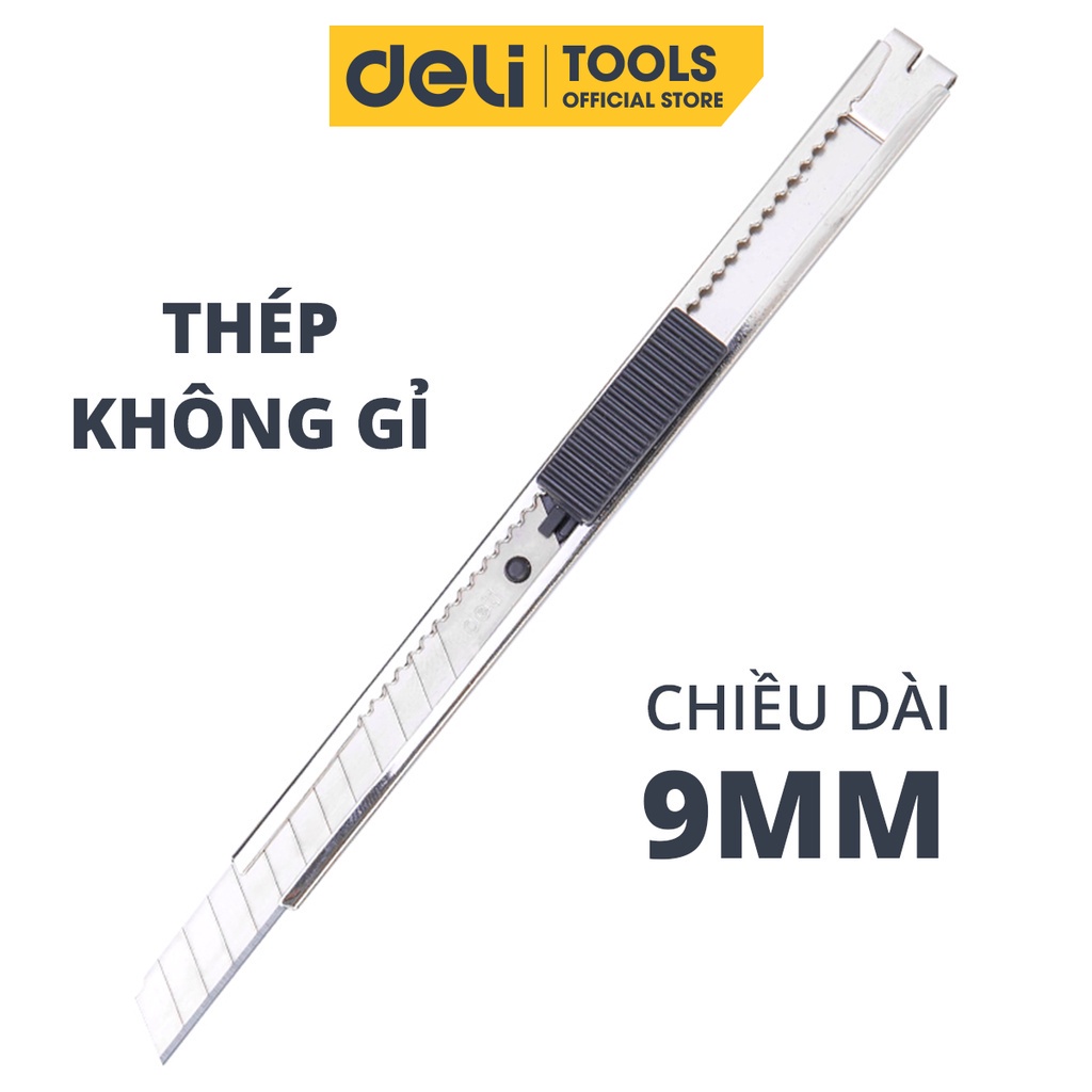 Dao Rọc Giấy, Cắt Dây Điện Deli Cao Cấp - Lưỡi Dao SK5 Sắc Bén 18mm - Sử Dụng Trong Gia Đình, Sửa Chữa Điện - DL003