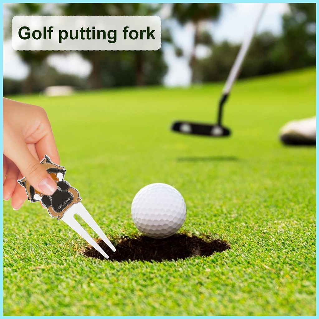 Kẹp Đánh Dấu Bóng golf Bằng Hợp Kim Kẽm Kèm Nĩa Kim Loại Từ Tính Màu Xanh Lá tdevn